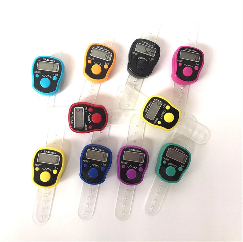 Description Picture 5 of item1~10PCS Finger Counter W/ Compass Islamic Tasbih Bead 5 Digital LED Electronic Handheld Tally Counter Clicker Counter Ring