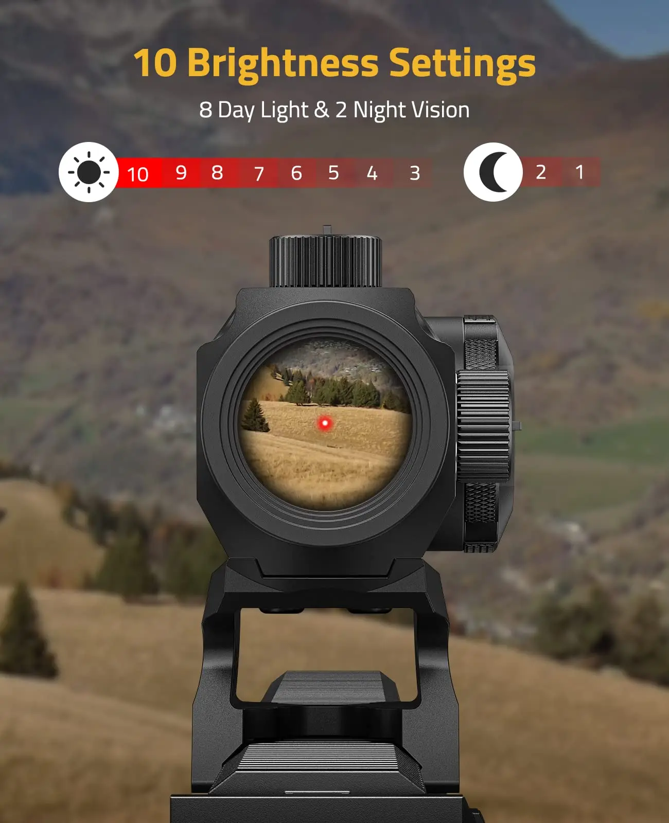 CVLIFE JackalHowl Red Dot Sight 1x20mm 2 MOA Motion Awake with 10 Brightness IPX7 Waterproof Scope Optics with Absolute Co-Witne