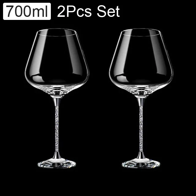 340-700ml Wine Glass Lead-free Crystal Large Burgundy Champagne Glasses  Transparent Bordeaux Cocktail-glass Red/Black Rod Goblet - AliExpress