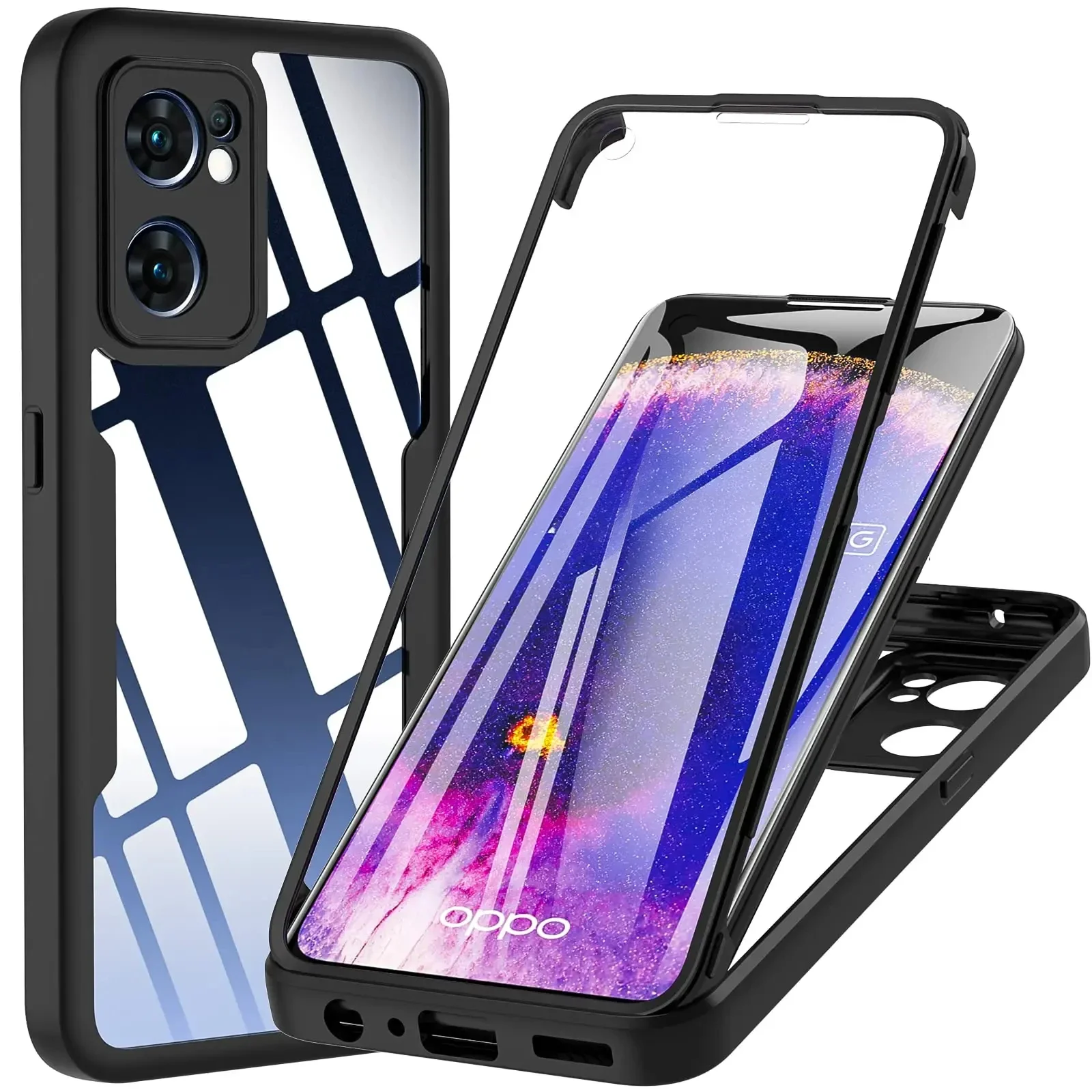 Universal 3-in-1 360° Full Protection Acrylic+TPU Phone Case
