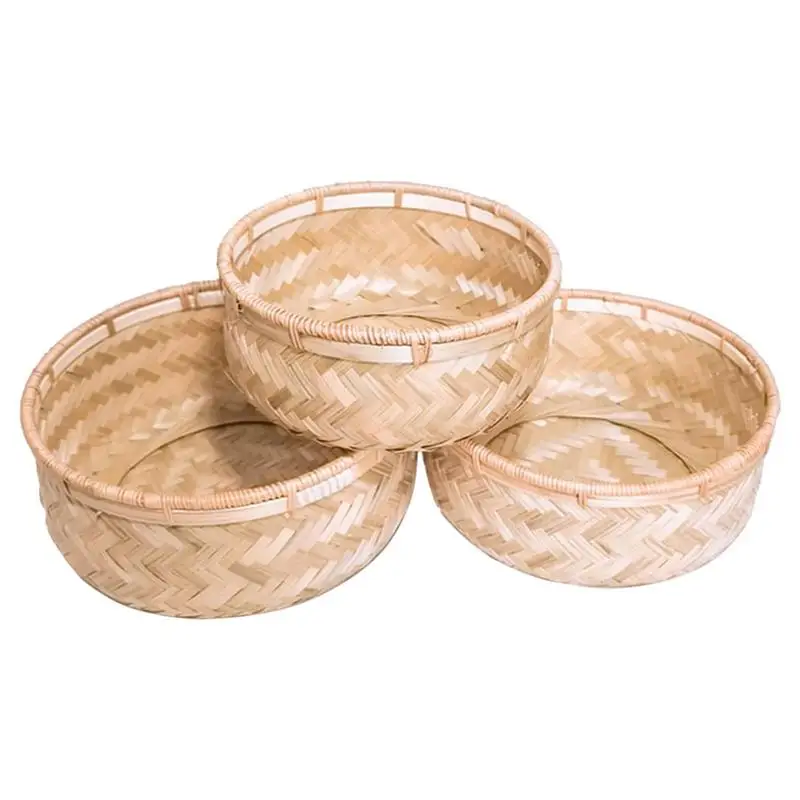

Bamboo Fruit Basket Living Room Decoration Storage Basket Bread Basket household multifunctional fruit storage tray for Snack
