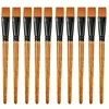5/10pcs Premium Flat Paint Brush Set - Versatile Synthetic Nylon Brushes for Watercolor, Acrylic, Oil Painting & Body Art 1