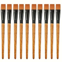 5/10pcs Premium Flat Paint Brush Set - Versatile Synthetic Nylon Brushes for Watercolor, Acrylic, Oil Painting & Body Art 1