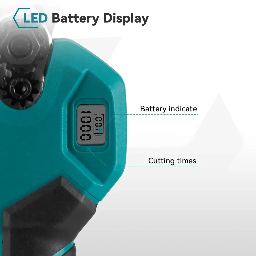 브러시리스 전기 가지 치기 가위, LED 디스플레이, 무선 과수원 관목 가지 전기 가위, Makita 18V 배터리용, 30mm