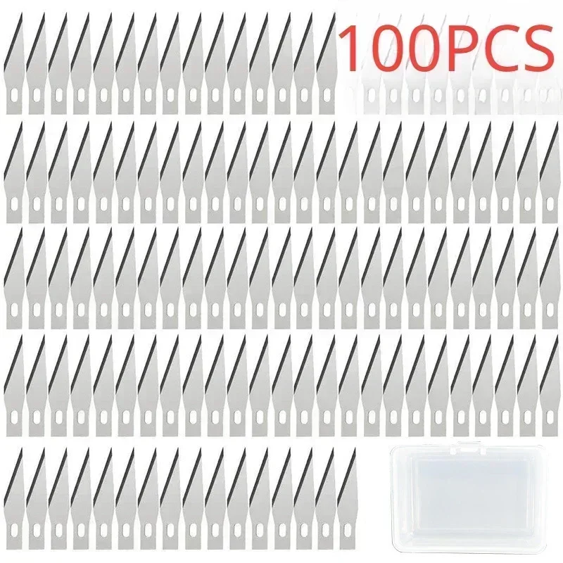 Carving Blades Set DIY Leathercraft Scalpel Craft Sculpture Cutting Tool Metal Engraving Blades Knifes Wood Carving 50/100pcs