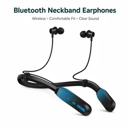 Wireless Bluetooth In - Ear Sport Headphones with 100 - Hour Playtime, Long - Lasting Battery, Built - in Microphone, Fast Type - C Charging, Neckband Design (B - Green)