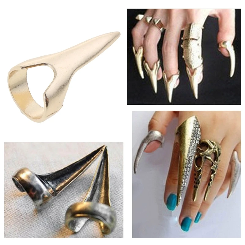 5Pcs/set Ring Stitches Tool Hair Extension Finger Ring Metal Nails For Fingers Easy Braiding Hair Tool Finger Claws Ring 4