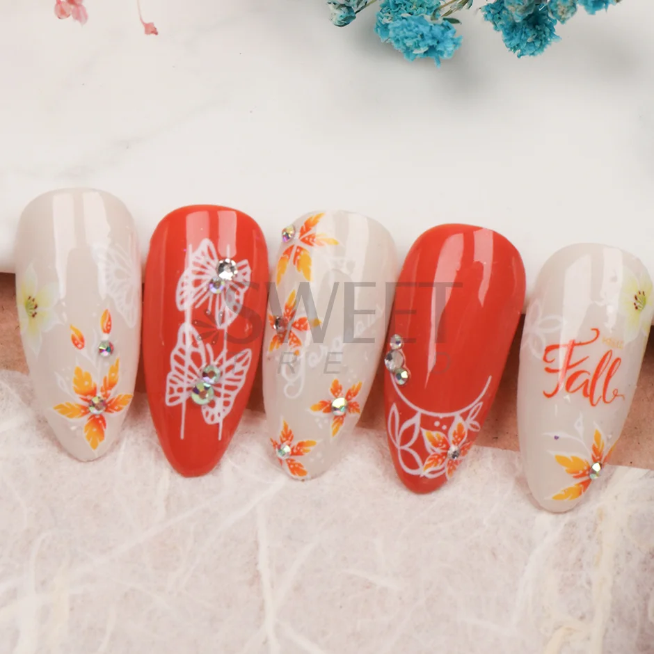 Maple Leaf Fall Nail Stickers for Manicure, nail stickers,nail art decoration,nail decals