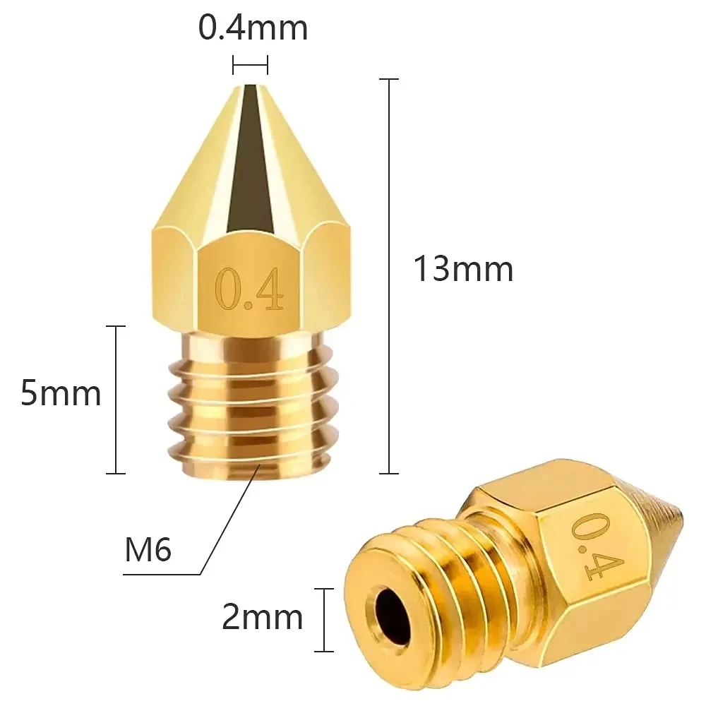 Ugelli Hot End in ottone MK da 0.4mm per stampante 3D Crealy Ender 3,Ender 5 ,Ender 6, CR 10 , Ender 3 V2 Neo Series 7 Ugelli Hot End in ottone MK da 0.4mm per stampante 3D Crealy Ender 3,Ender 5 ,Ender 6, CR 10 , Ender 3 V2 Neo Series 7