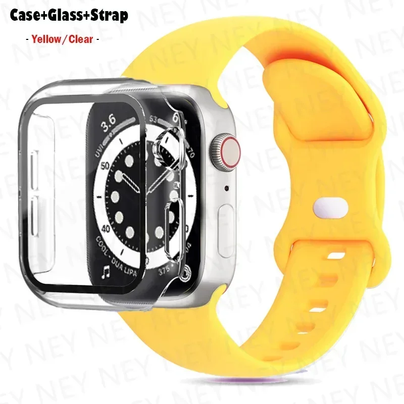 Premium Silicone Watchband with Glass Case