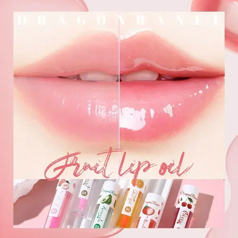 1/3Pcs Fruit Lip Oil Long Lasting Hydrating Lip Gloss Jelly Mirror Liquid Lip Glaze Long Lasting Shiny Lip Tint Makeup Lip Care 4