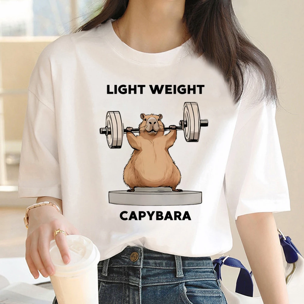 

Capybara t shirt women Y2K designer Tee female harajuku clothes