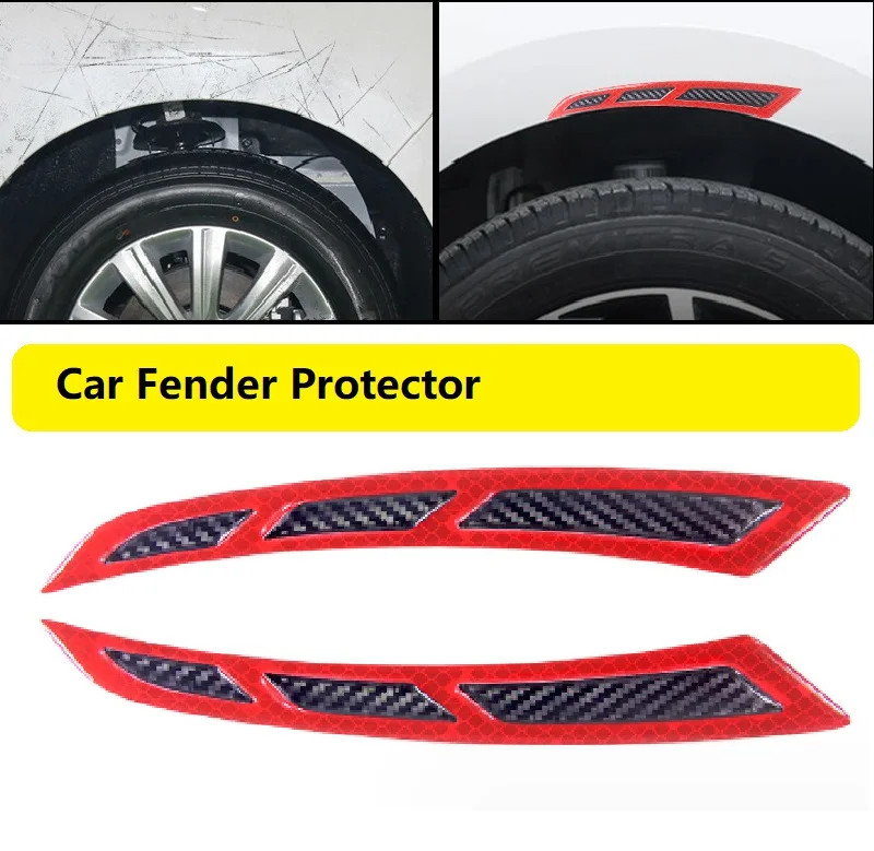 

Universal Car Fender Protector Reflective Car Wheel Eyebrow Fender Sticker Strips Anti-Collision Carbon Fiber Fender Flare