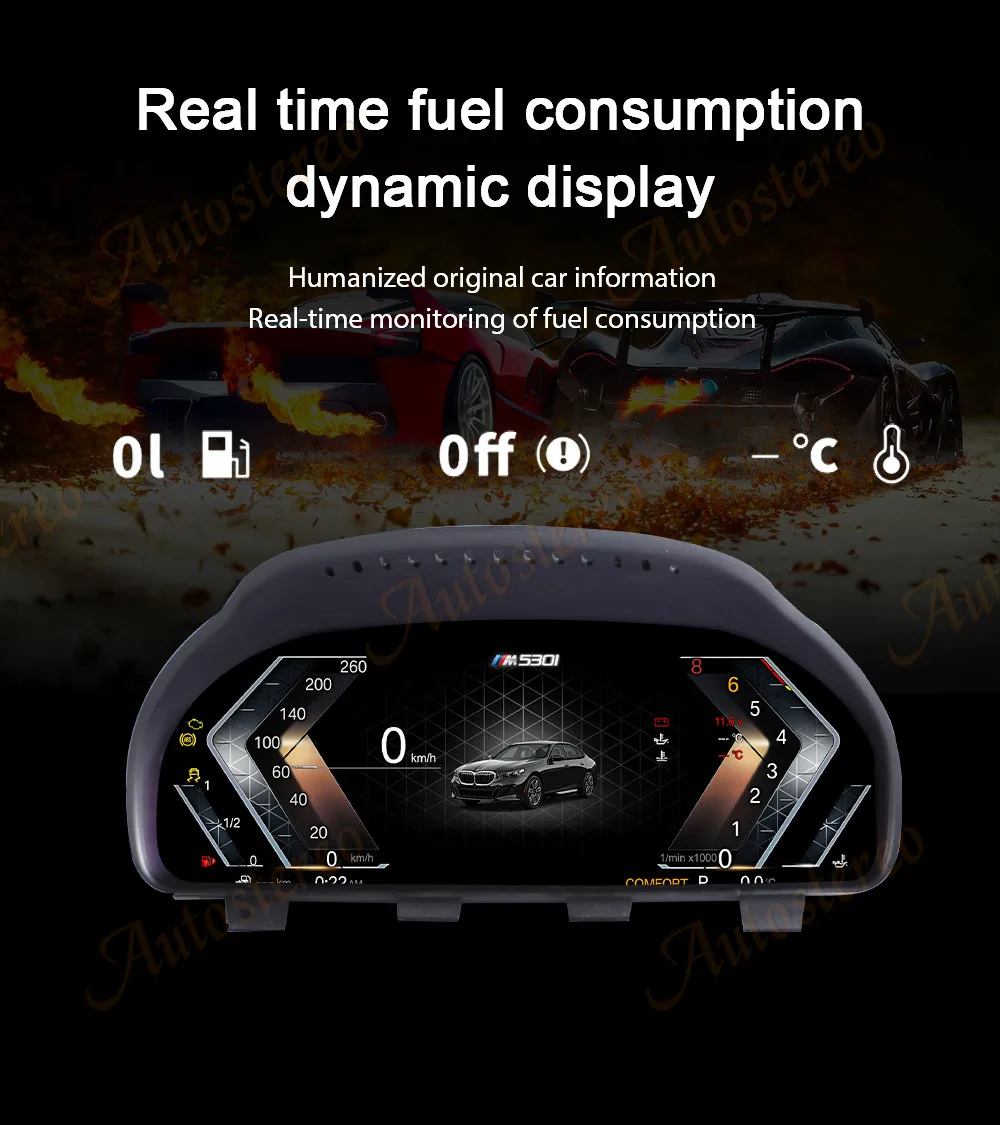 Car Digital Odometer Screen Carplay for BMW 5 F10 F11 F18 6 F06 F12 F13 7 F01 F0
