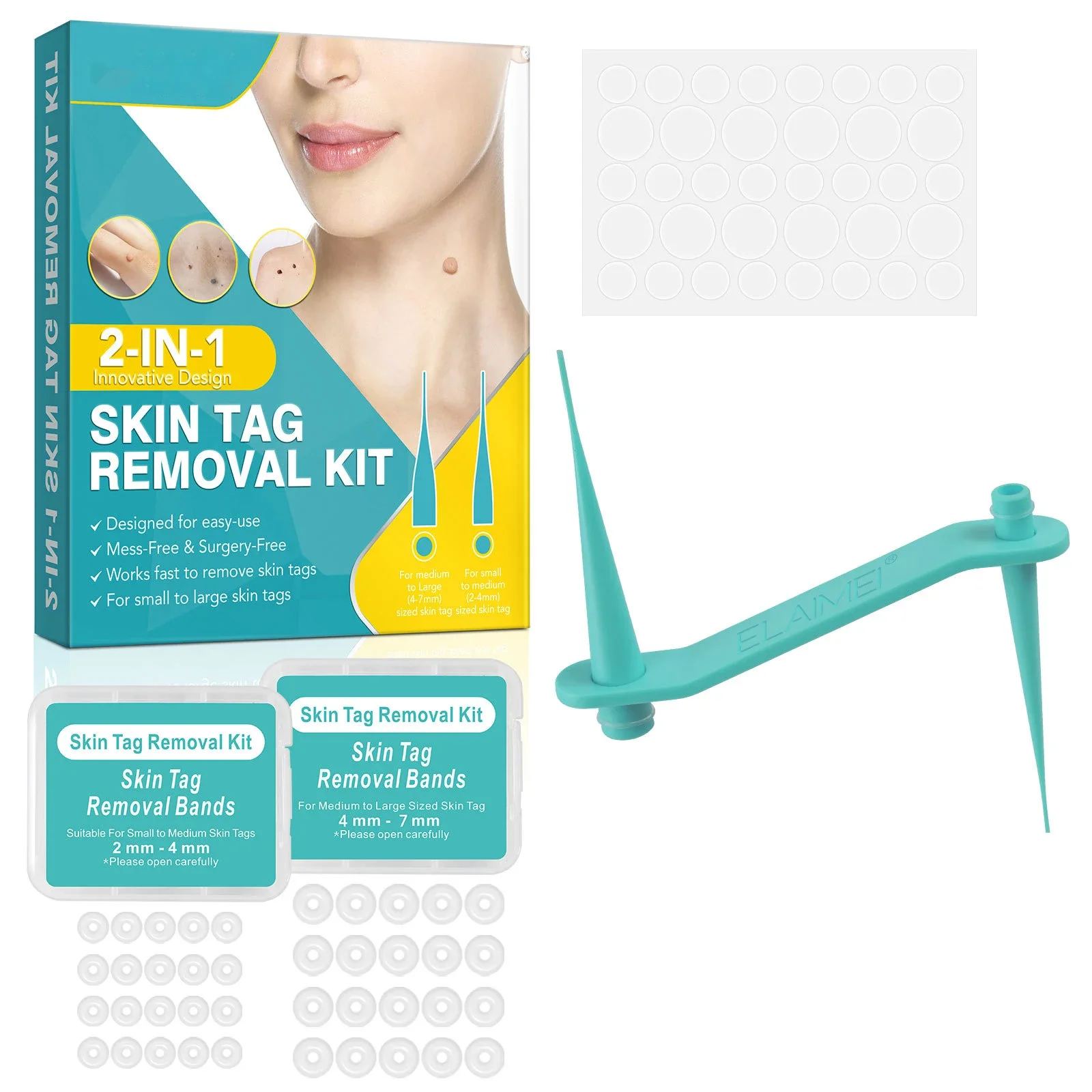 2-IN-1 Wart Removal Kit Meat Polka Dots Warts Acne Flesh Mole Face Pot Fast Removal Kit Unisex Body Skin Tag Care Tools