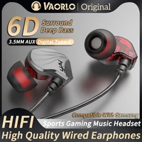 Wired Earphone 3.5mm AUX/Type C In-Ear HIFI 6D Surround Bass In-Ear Game Music Headsets With MIC For Samsung Huawei Xiaomi PC 1