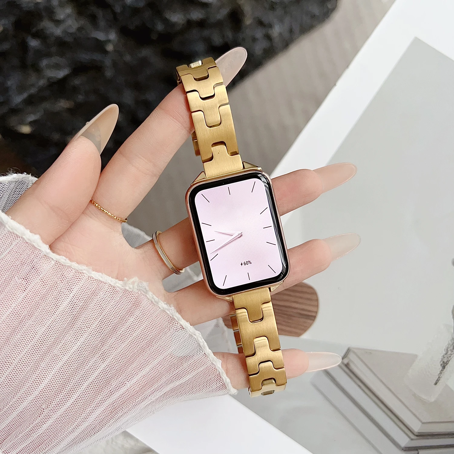 H-förmiges Edelstahl-Metallarmband für Xiaomi Band 8/9 Pro für Redmi Watch 4/5, universelles Modell 18/20 mm Uhrenarmband – Detail 4