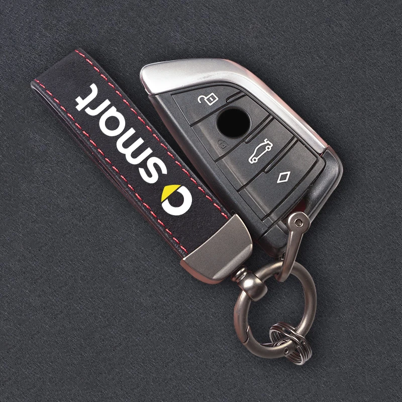 새로운 스타일의 스웨이드 자동차 키체인 키링, 스마트 Fortwo Forfour Forjeremy Forvision 451 453 Brabus ROADSTER용 자동차 액세서리, 1 개