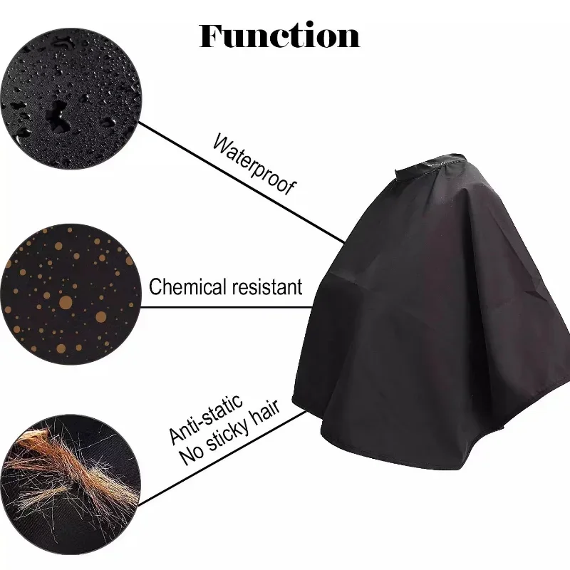 Hair Dye Tools Short Square Black Waterproof Hairdressing Salon Barber Hair Cutting Cape Cloth Wrap Hairdressing Cape Barber 4
