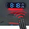 Digital Wall Clock Large LED Screen Temperature Humidity Display Electronic Alarm Clock Creative Home Decoration Remote Control 5