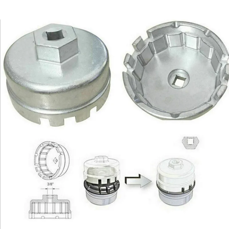 Professional Aluminum Car Oil Filter Wrench Hattype Wrench for Toyota Prius Corolla Rav4 Lexus Car Accessories Auto Repair Parts