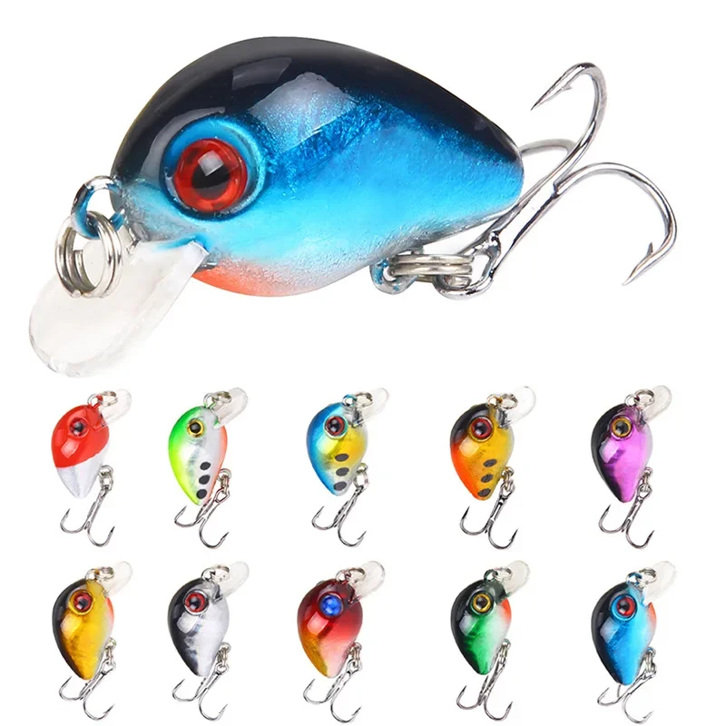 

Micro Luya Bait Crankbait Minnow Fishing Lure Artificial Bait Lifelike 3d Eyes Fishing Bait Sharp Treble Hooks Fishing Tackle