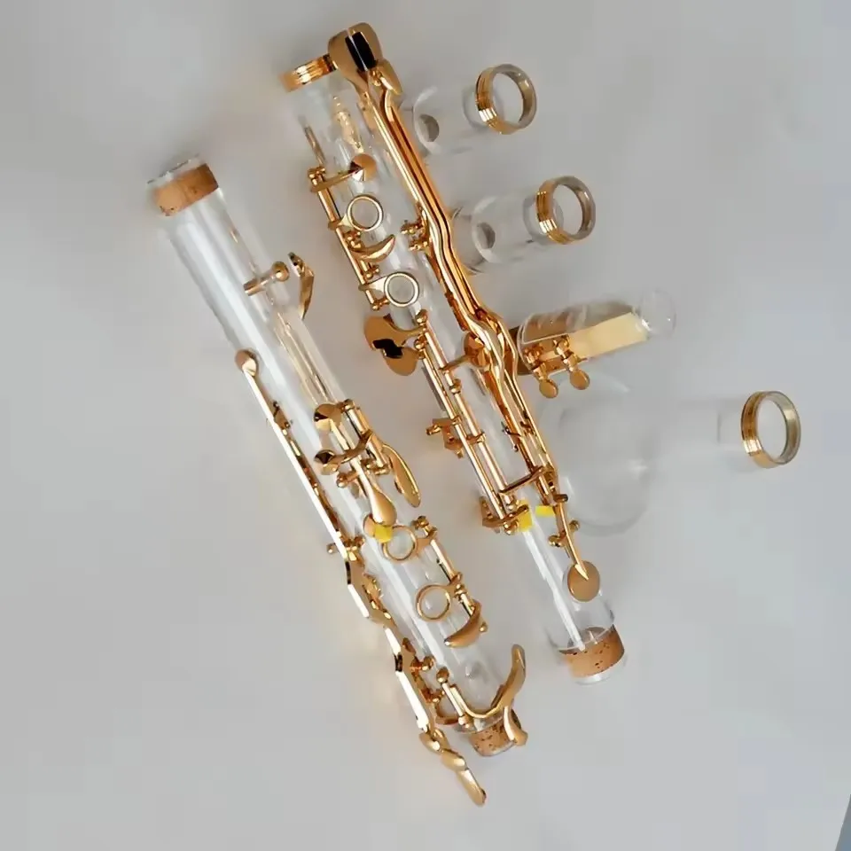 Transparent acrylic tube body system klarinette 18Keys G Clarinet gold-plated 18keys