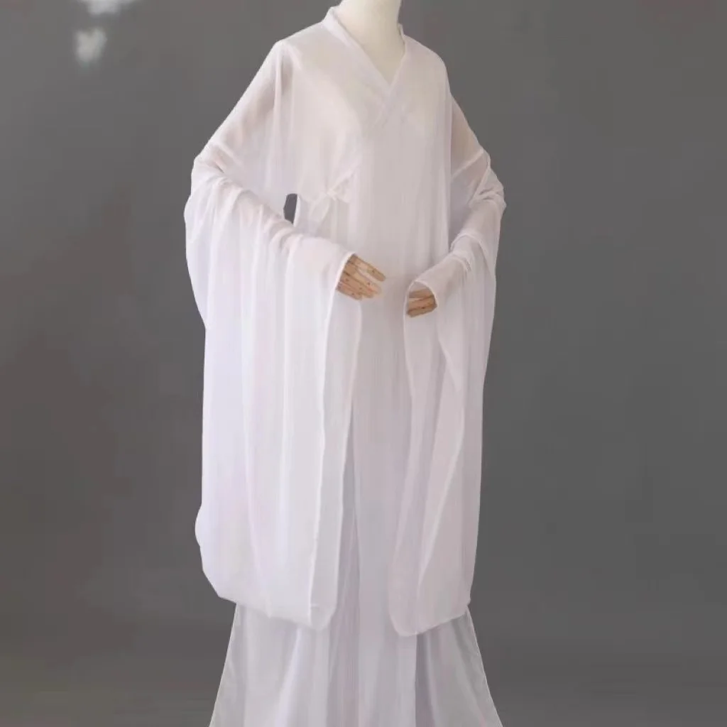 Ancient Chinese White Men Women Innerwear Comfortable Chiffon Undershirt Traditional Couples Pajamas Costume Hanfu Base Clothing hanfu jacket