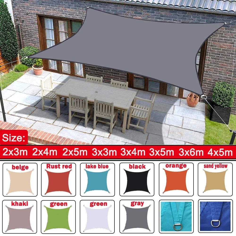 Toldo Vela De Sombra Impermeable Rectangular 4x5m Protección
