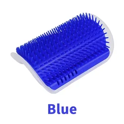 Pet Grooming Wall Brush and Scraper for Cats' Self - Grooming Needs (Blue)
