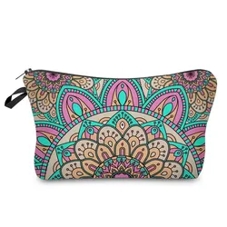 Bohemian Mandala Print Cosmetic Clutch - Lightweight and Portable Makeup Pouch (51272)