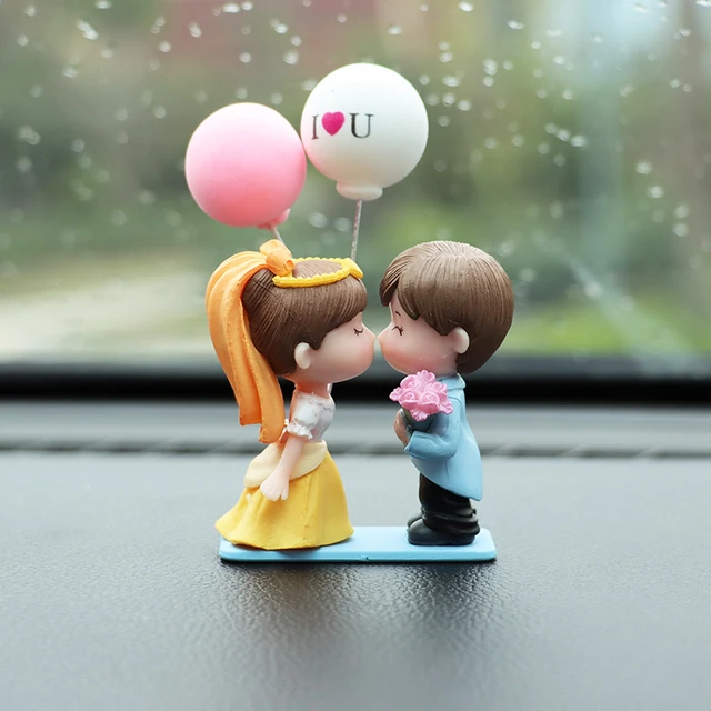 Cartoon Couples Car Decoration Model Cute Figure Figurines Balloon Ornament  Auto Interior Dashboard Accessories For Girls Gifts - AliExpress