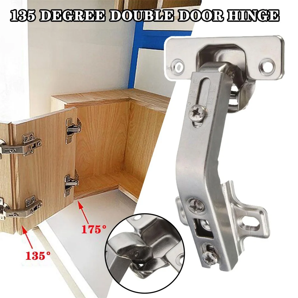 Description Picture 3 of item1pc 135° Hinge Kitchen Cabinet Hinge Wardrobe Cupboard Concealed Corner Door Cold Rolled Steel Hinge