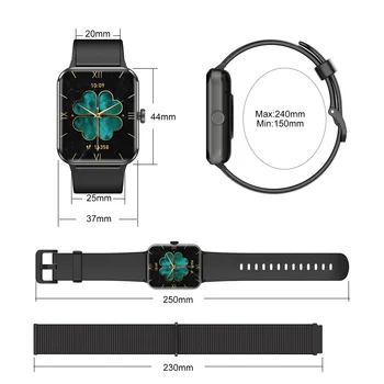 IOWODO Smart Watch 1.85” Full Touch HD Smartwatch Bluetooth Calling 100+ Sport Fitness Tracking Watch with Voice Assistant 6