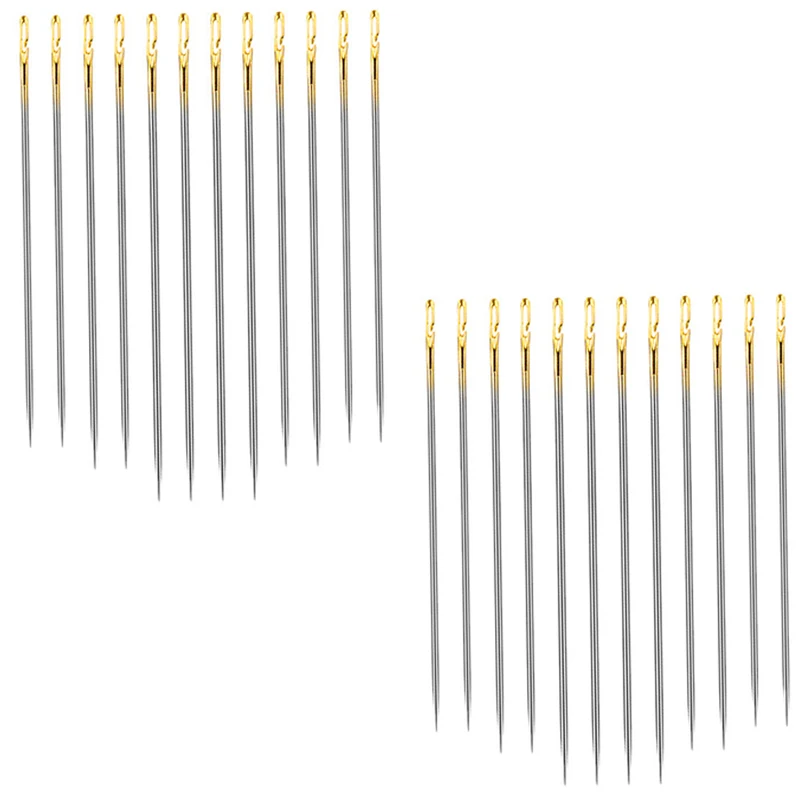 24 יח'\סט קוראות תפירה עצמי מחטים רקמה יד תפירה עבור תפירה עצבית ותיקון קליפה בצד קל