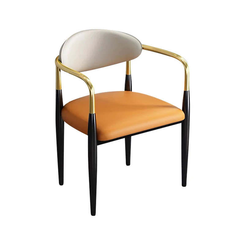 

Modern Light Luxury Customized Leather Cover Coffee Chair Metal Dining Chair For Dining Room Hotel Restaurant