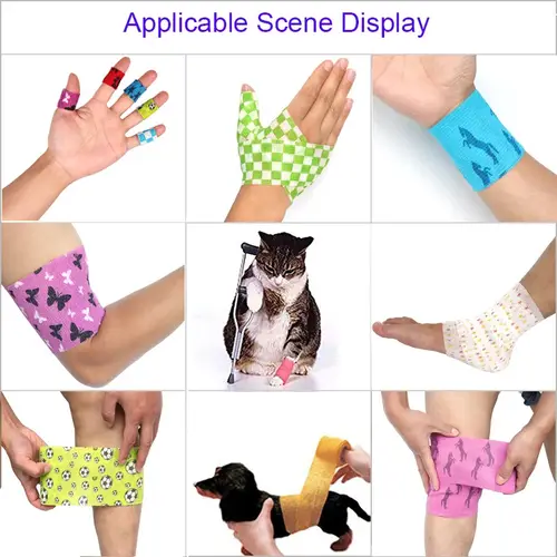 Animal Pattern Printed Self Adhesive Elastic Bandage 4.5m Sports Wrap Tape for Finger Joint Knee First Aid Kit Pet Tape - Image 6