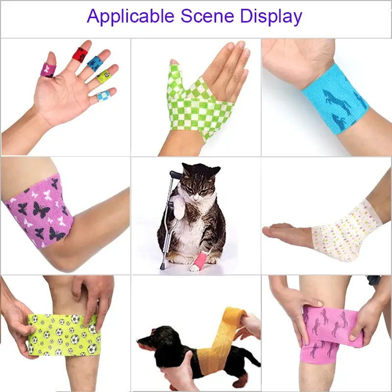 Animal Pattern Printed Self Adhesive Elastic Bandage 4.5m Sports Wrap Tape for Finger Joint Knee First Aid Kit Pet Tape - Image 6