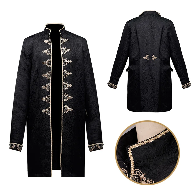 

Men Steampunk Trench Coat Vintage Prince Overcoat Medieval Renaissance Jacket Victorian Cosplay Costume