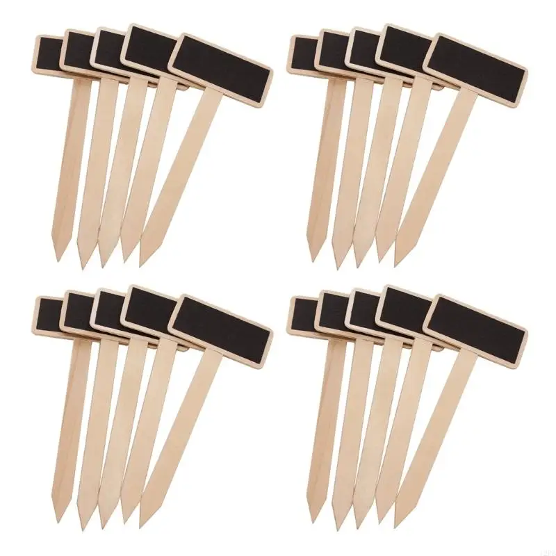 12PB 20Pcs/pack Mini Chalkboard Garden Stakes Label Label for Garden Plant Labels Black Board Markers Plant Signs