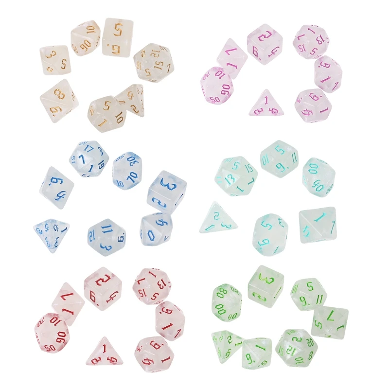 

Polyhedral Dices for DND RPG MTG Dials Dice Dungeon Dragons 7Pcs Resin Dices Set