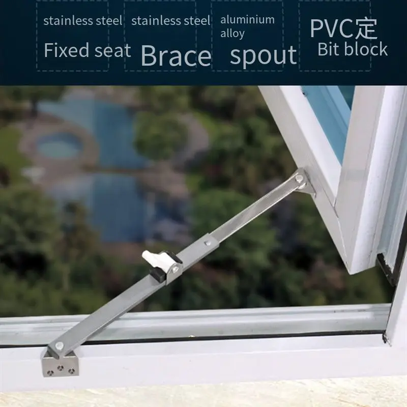 Window Wind Bracing Casement Type Window Pole Telescopic Launch Limiter Safety by Wind Bracing Bracket