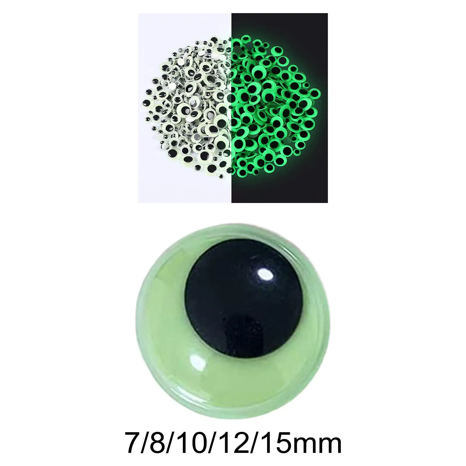 Glow in The Dark Eyes Round Stick on Sticky Movable Eyes Googly for Soft Toys Scrapbooking Crafts Decoration Halloween