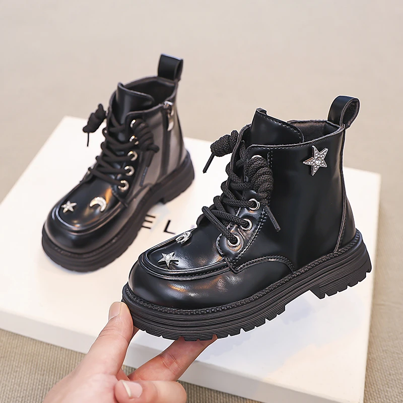 Girls Non Slip Ankle Boots Breathable Lining Kpop Style