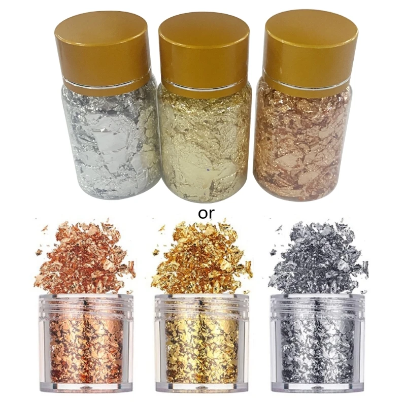 

Gold Foil Flakes for Resin Metallic Gold Leaf for Nails Foil Painting Arts