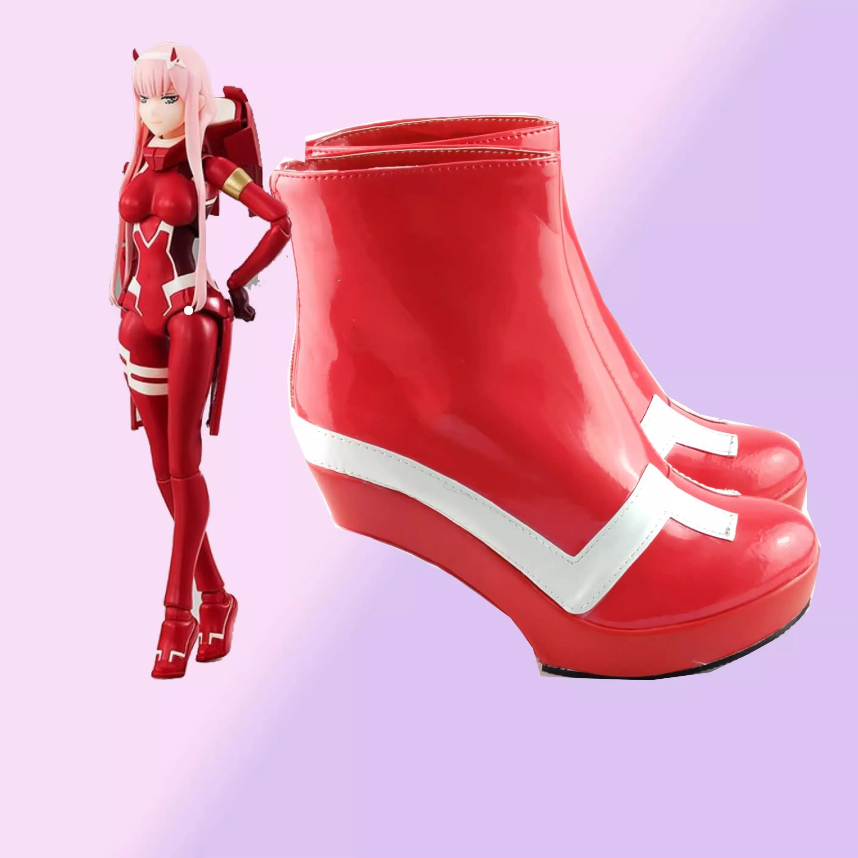 

darling in the franxx cosplay ichigo hiro zero two Shoes 02 Boots Women Cos japanese cosplay shoes custom-made size