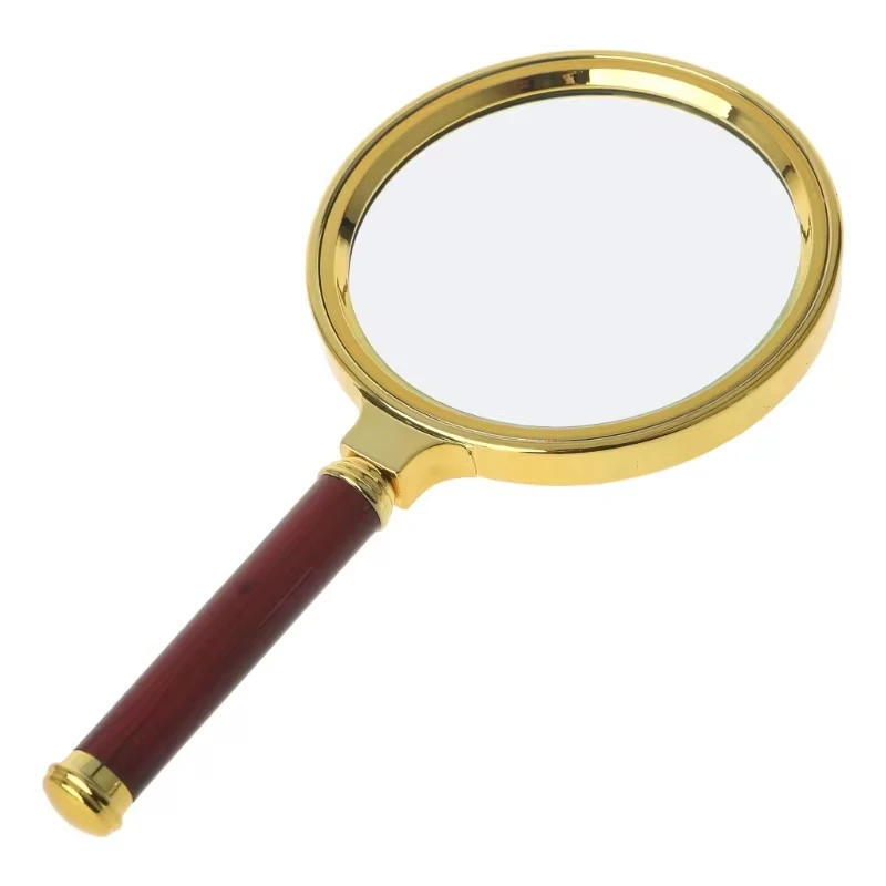 60mm 70mm 80mm Portable Handheld 10X Magnifying Glass Retro Handle Magnifier Eye Loupe Glass magnifying glass