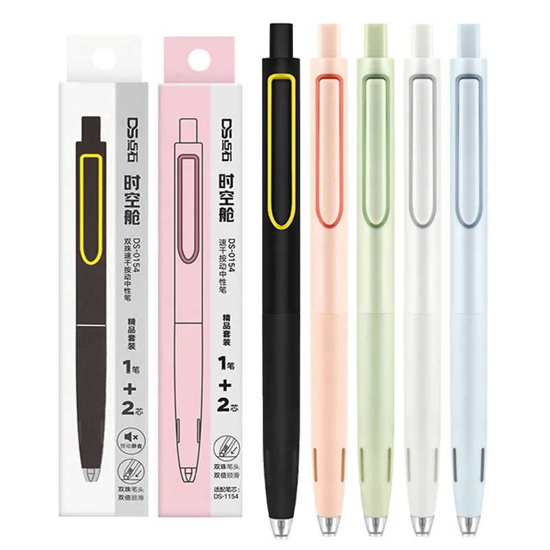 Retractable Gel Pen 0.5mm Fine Point, No Smear & Smudge Black ink Smooth  Writing Silent Pen for Journaling Sketching, Non Bleed - AliExpress