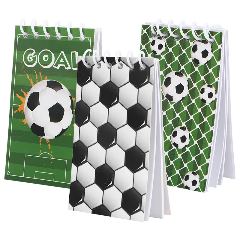 10pcs 축구 테마 미니 노트북 나선형 바인딩 휴대용 메모장 스포츠 스타일 메모장 파티 호의 선물 귀여운 미니 책