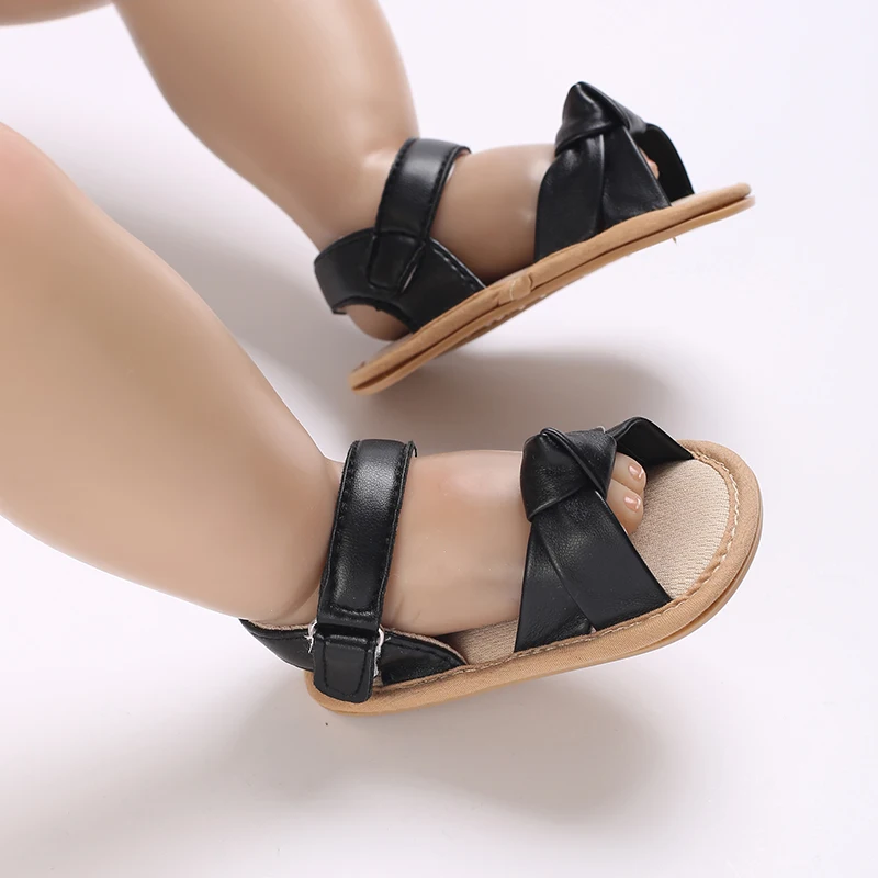 Baby Girls Open Toe Sandals Summer Knotted Twist Soft Non-slip Walking Shoes for Toddler Newborn Infant